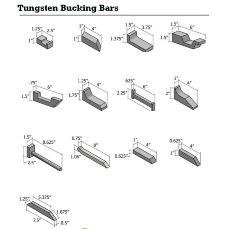 Factory Customized Size Manufacture High Quality Aircraft Tool Alloy Rod Bucking Bar Tungsten