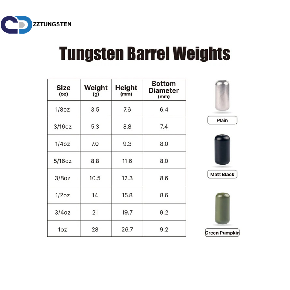 Wholesale High density tungsten barrel weights tungsten barrel fishing weights